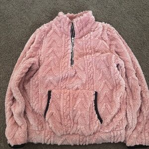 Pink women’s fleece quarter-zip size medium